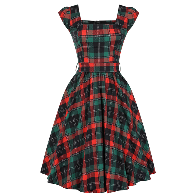 Swing Dress - Christmas Tartan, Lady V London