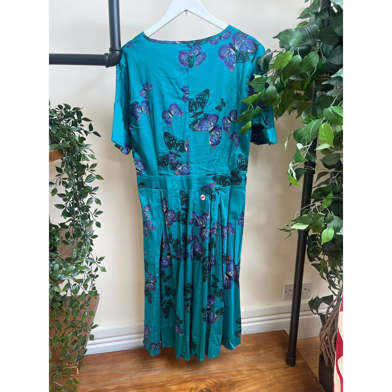 Estella Dress - Teal Butterfly (16), Lady V London