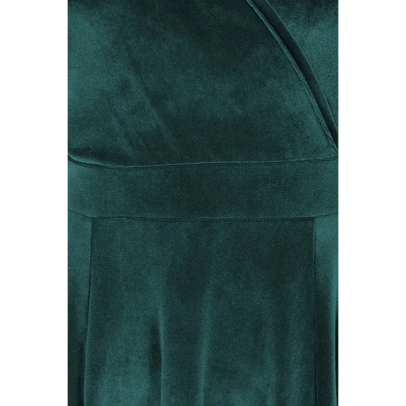 Lyra Maxi Dress - Emerald Green Velvet Lady V London Lyra Maxi Dress - Emerald Green Velvet Lady V London