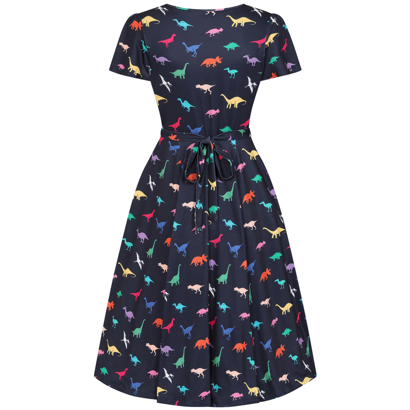 Lyra Dress - Rainbow Dino