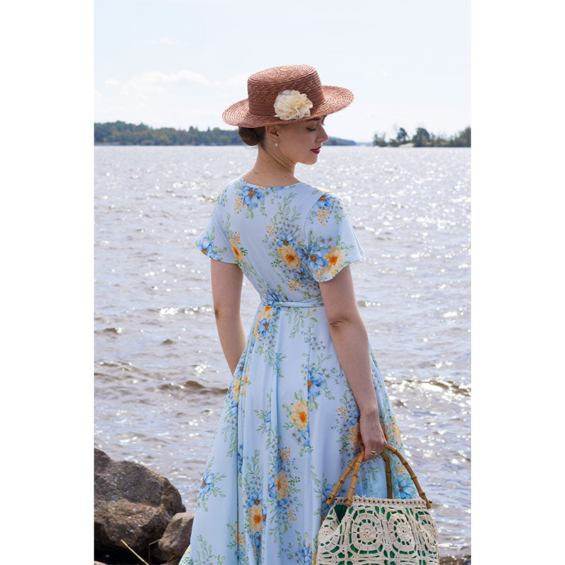 Lyra - Maxi Dress - Blue Spring Floral Lady V London Lyra - Maxi Dress - Blue Spring Floral Lady V London