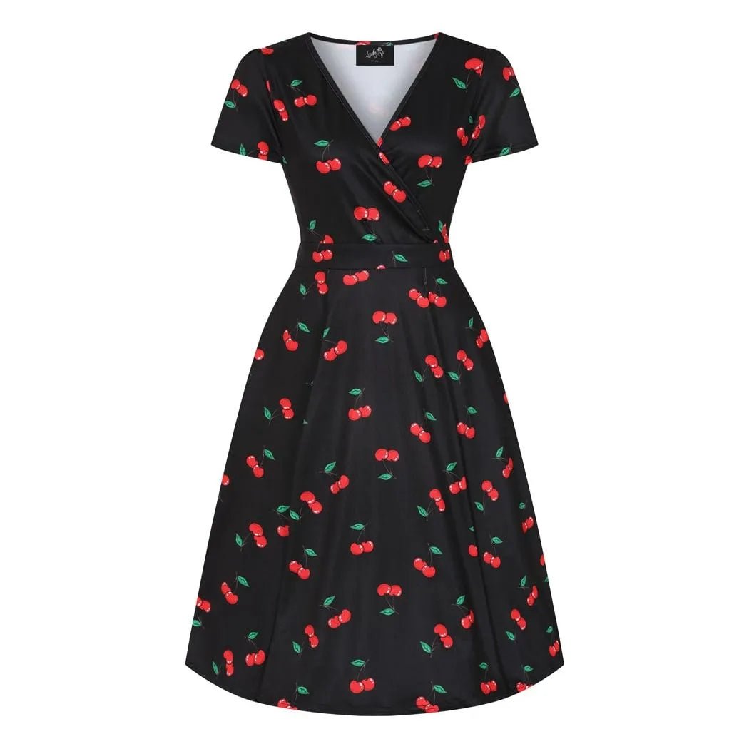 Lyra Dress - Rockabilly Cherry, Lady V London