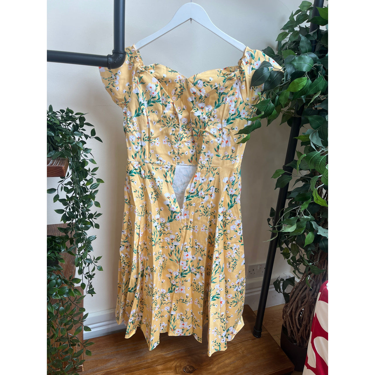 Liliana Dress - Yellow Floral (16), Lady V London