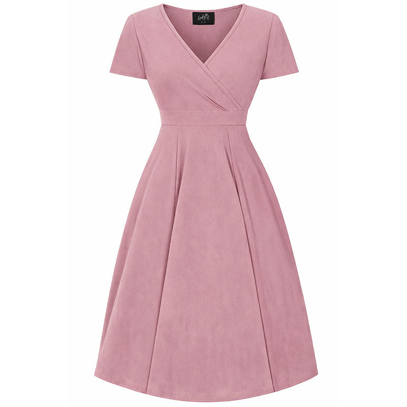 Short Sleeve Lyra Dress - Dusty Pink