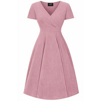 Thumbnail for Short Sleeve Lyra Dress - Dusty Pink