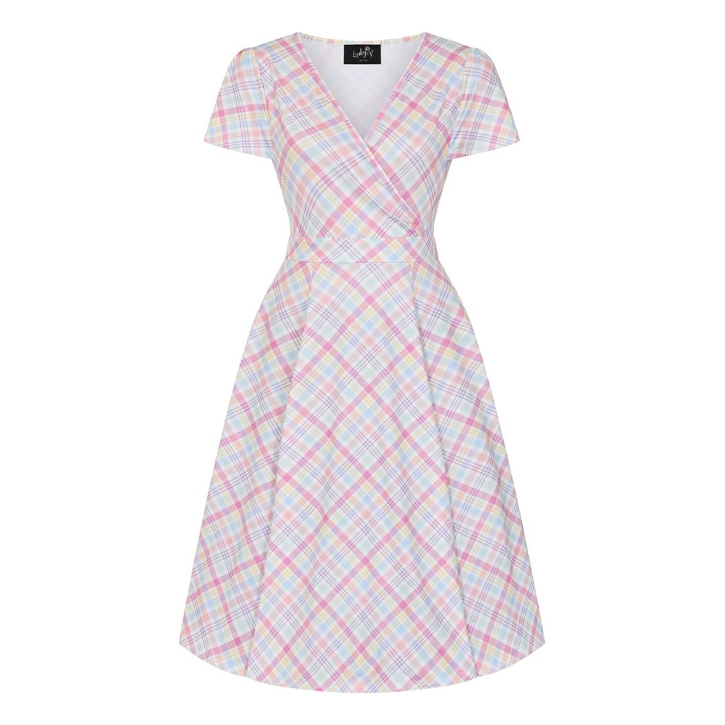 Lyra Dress - Pastel Gingham, Lady V London