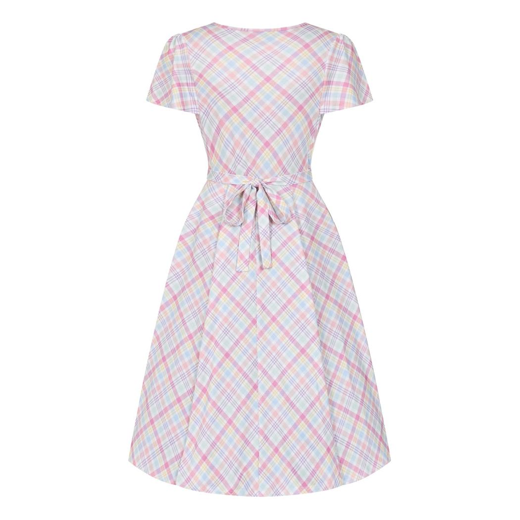 Lyra Dress - Pastel Gingham, Lady V London