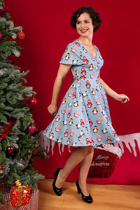 Thumbnail for Lyra Mini Dress - Festive Penguin, Lady V London