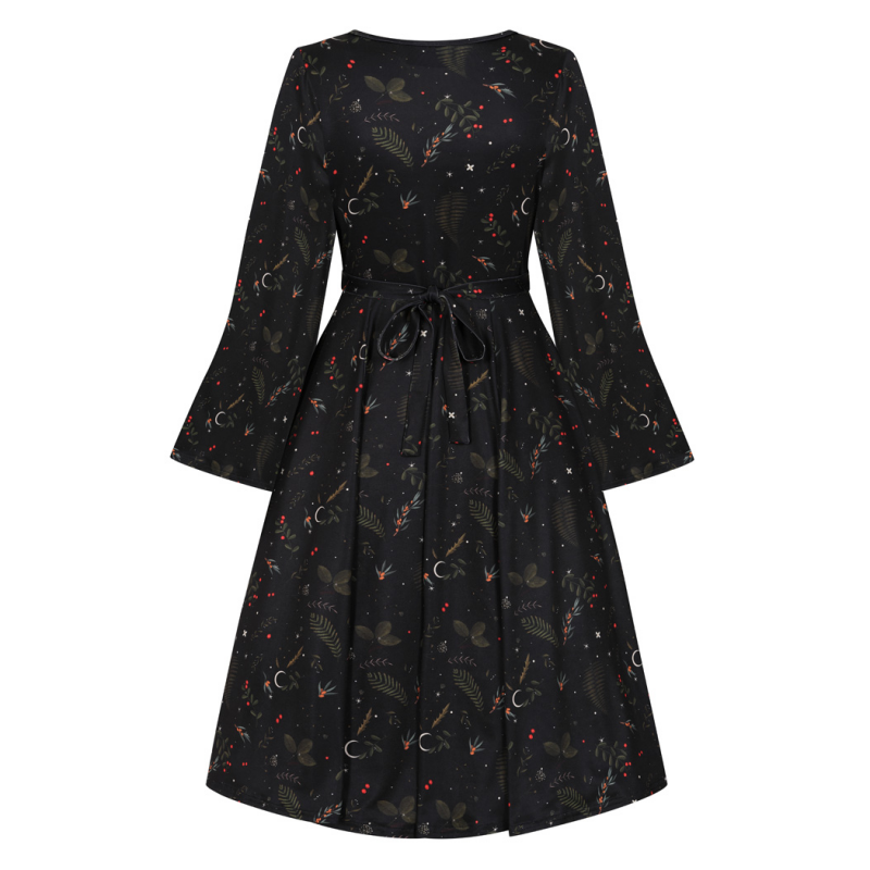 Zelda Dress - Winter Leaves, Lady V London