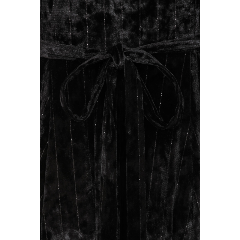 Lyra Maxi Dress - Black Velvet Glitter Stripe