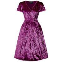 Thumbnail for Lyra Dress - Cranberry Crushed Velvet