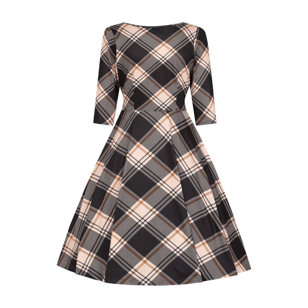 Betty Dress - Dark Tartan, Lady V London