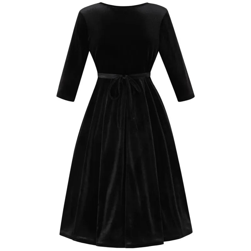 Lyra Dress - Black Velvet