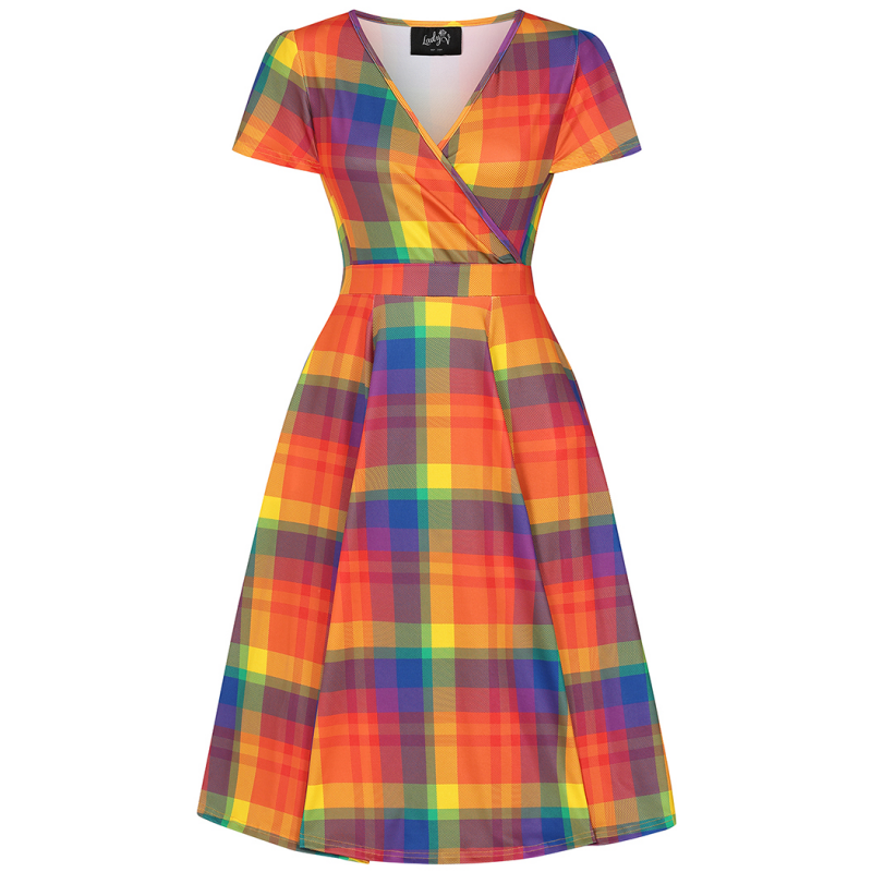 Lyra Dress - Rainbow Tartan