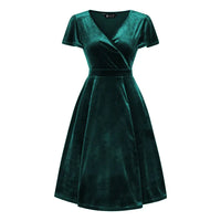 Thumbnail for Lyra Dress - Emerald Velvet