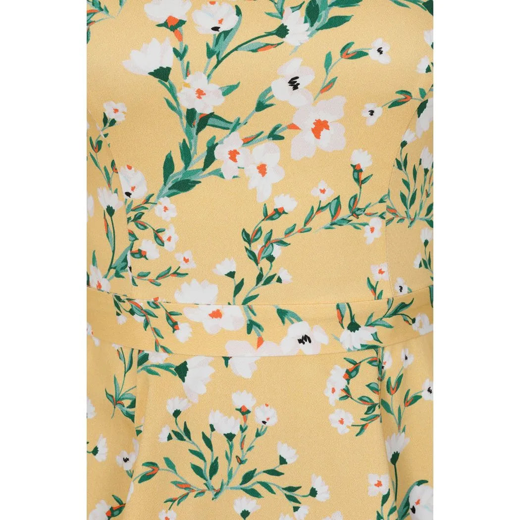 Hepburn Dress - Yellow Floral