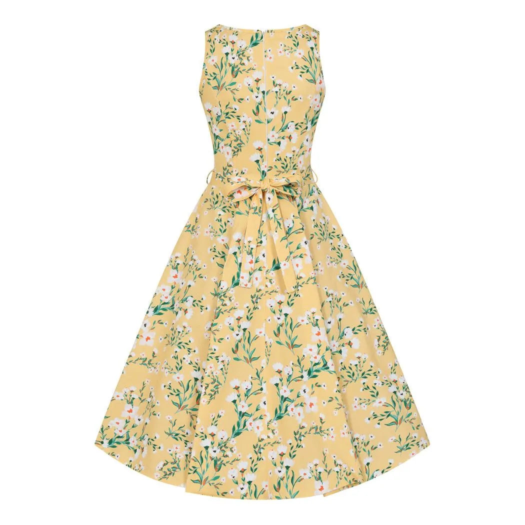 Hepburn Dress - Yellow Floral