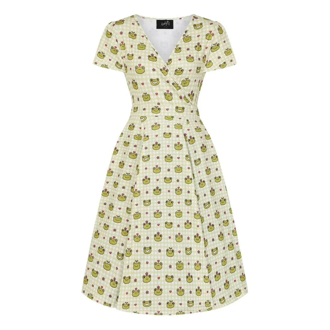 Lyra Dress - Frog Gingham, Lady V London