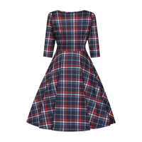 Thumbnail for Betty Dress - Navy Tartan