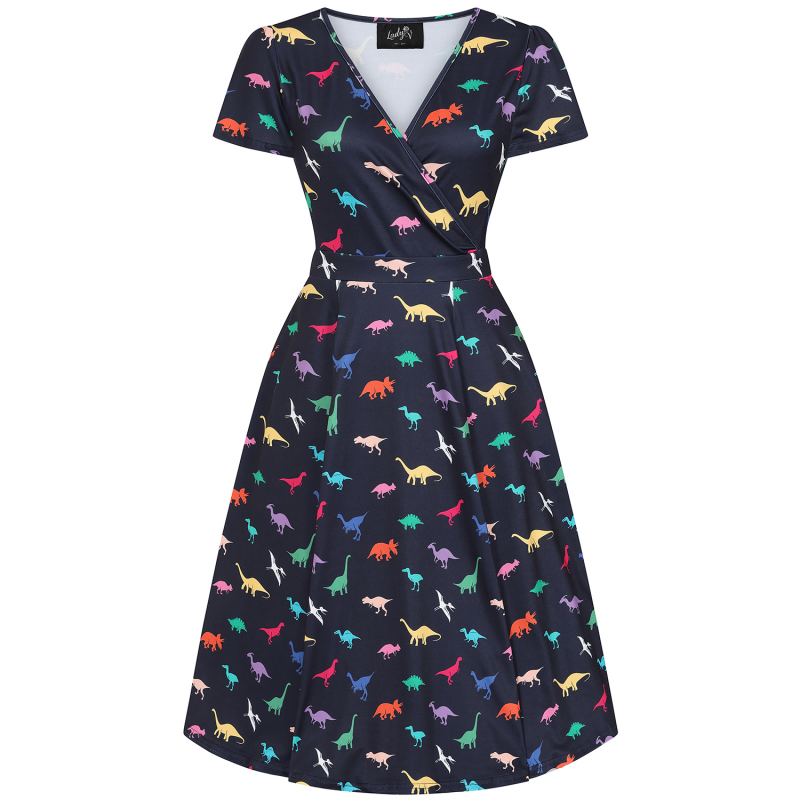 Lyra Dress - Rainbow Dino