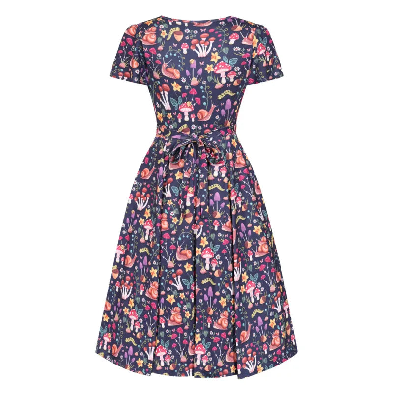 Lyra Dress - Fall Critters Blue, Lady V London