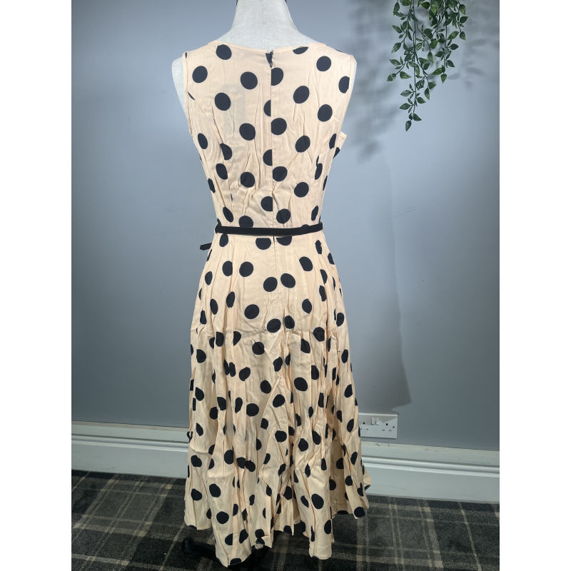 Hepburn Dress - Peach Polka (08), Lady V London