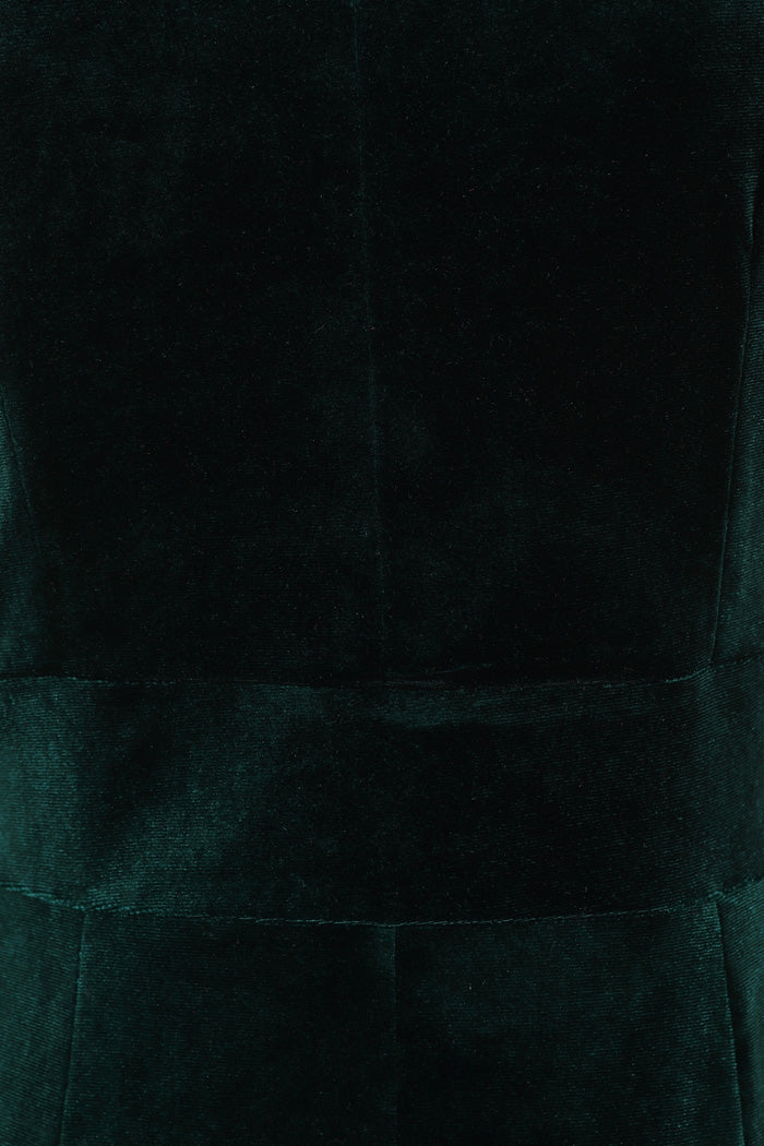 Elsie Dress - Emerald Velvet, Lady V London