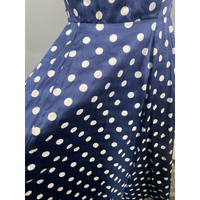 Thumbnail for Hepburn Dress - Navy Polka (12), Lady V London