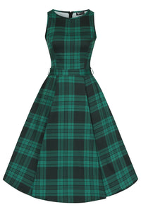 Thumbnail for Hepburn Dress - Galway Green Tartan, Lady V London