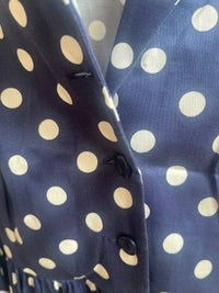 Thumbnail for Annie Dress - Navy Polka (14) 14 Lady Vintage London Outlet