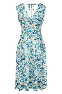 Thumbnail for Arabella Dress - Blue Gem Floral - Lady V London