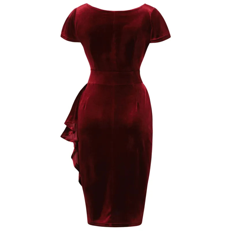 Elsie Dress - Red Velvet, Lady V London