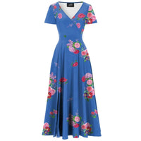 Thumbnail for Lyra Maxi Dress - Cobalt Blue Bouquet