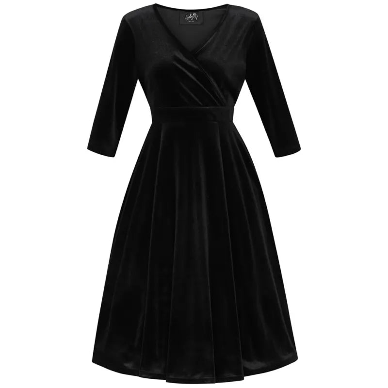 Lyra Dress - Black Velvet