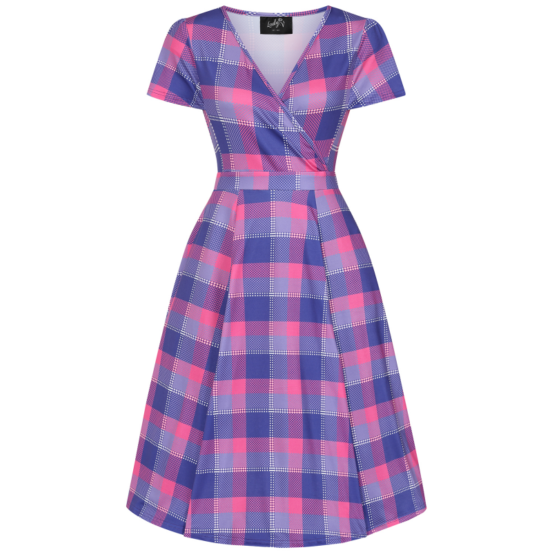 Lyra Dress - Pink and Purple Plaid