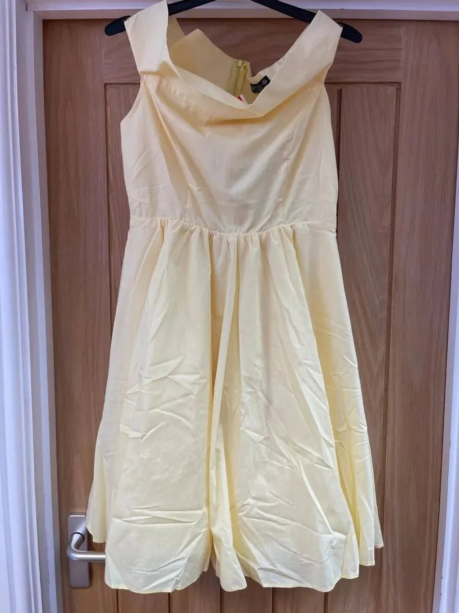 Bardot Dress - Pale Yellow (10) 10 Lady Vintage London Outlet