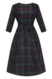 Thumbnail for Lyra Dress - Navy Tartan, Lady V London