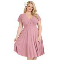 Thumbnail for Short Sleeve Lyra Dress - Dusty Pink