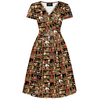 Thumbnail for Lyra Dress - Festive Bookcase