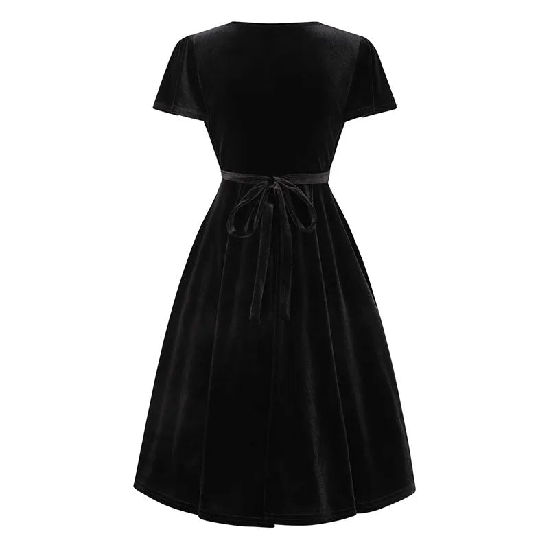 Lyra Dress - Black Velvet