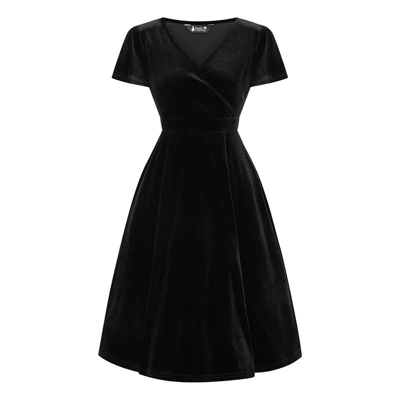 Lyra Dress - Black Velvet