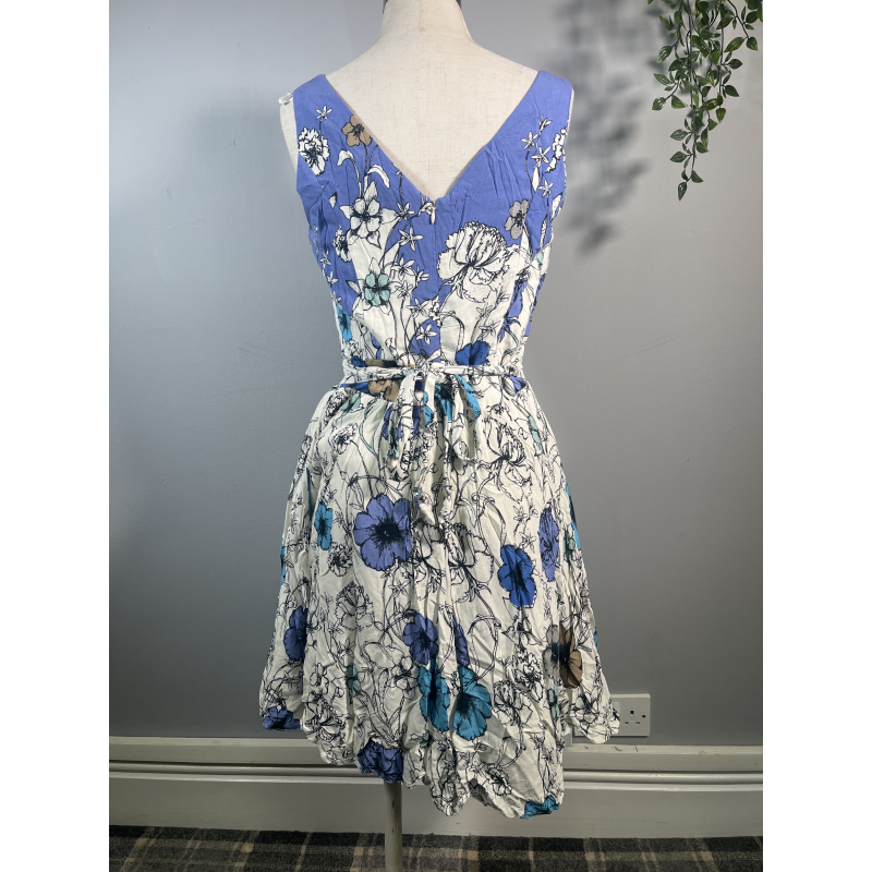 Tea Dress - Blue Flower Border (14), Lady V London