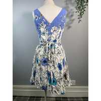 Thumbnail for Tea Dress - Blue Flower Border (14), Lady V London