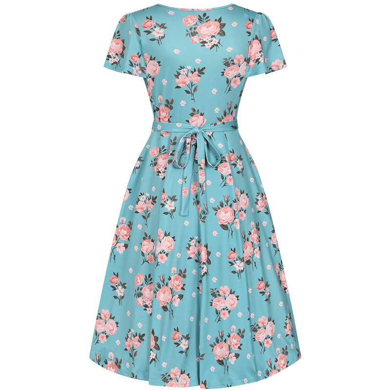 Lyra Dress - Powder Pink Roses