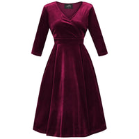 Thumbnail for Lyra Dress - Wine Velvet