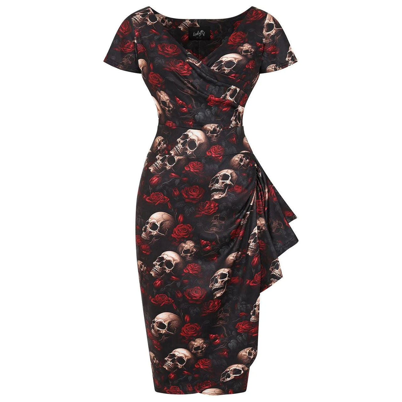 Elsie Dress - Rose Skull, Lady V London