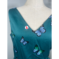 Thumbnail for Lady V Dress - Blue Butterflies on Teal (14), Lady V London