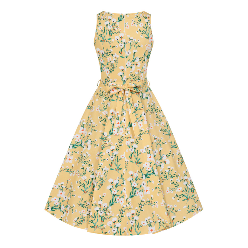 Hepburn Dress - Yellow Floral