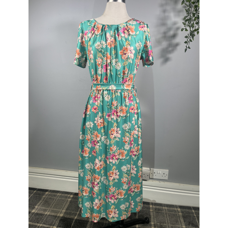 Daphne Dress - Turquoise Floral (10), Lady V London