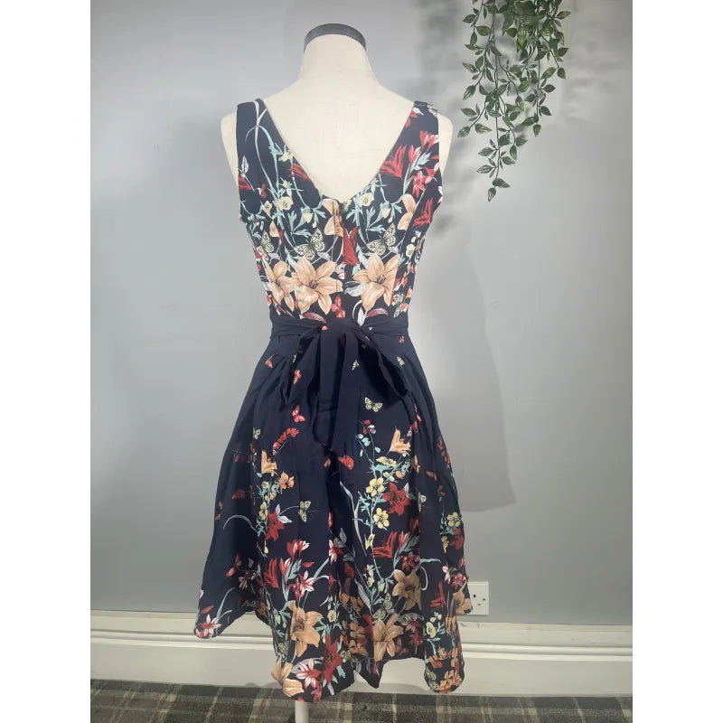 Tea Dress - Navy Bloom (12), Lady V London